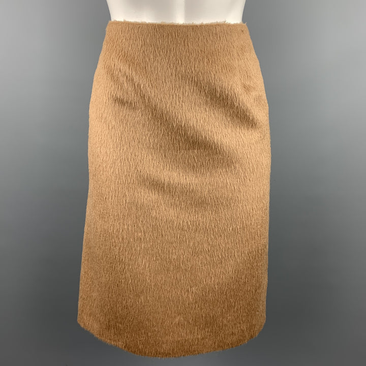 SUSAN GRAF Size 10 Tan Camel Hair Pencil Skirt