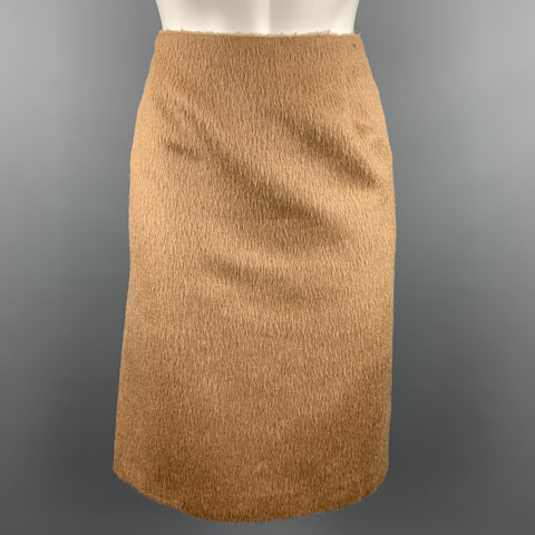 SUSAN GRAF Taille 10 Jupe crayon en cheveux de chameau beige