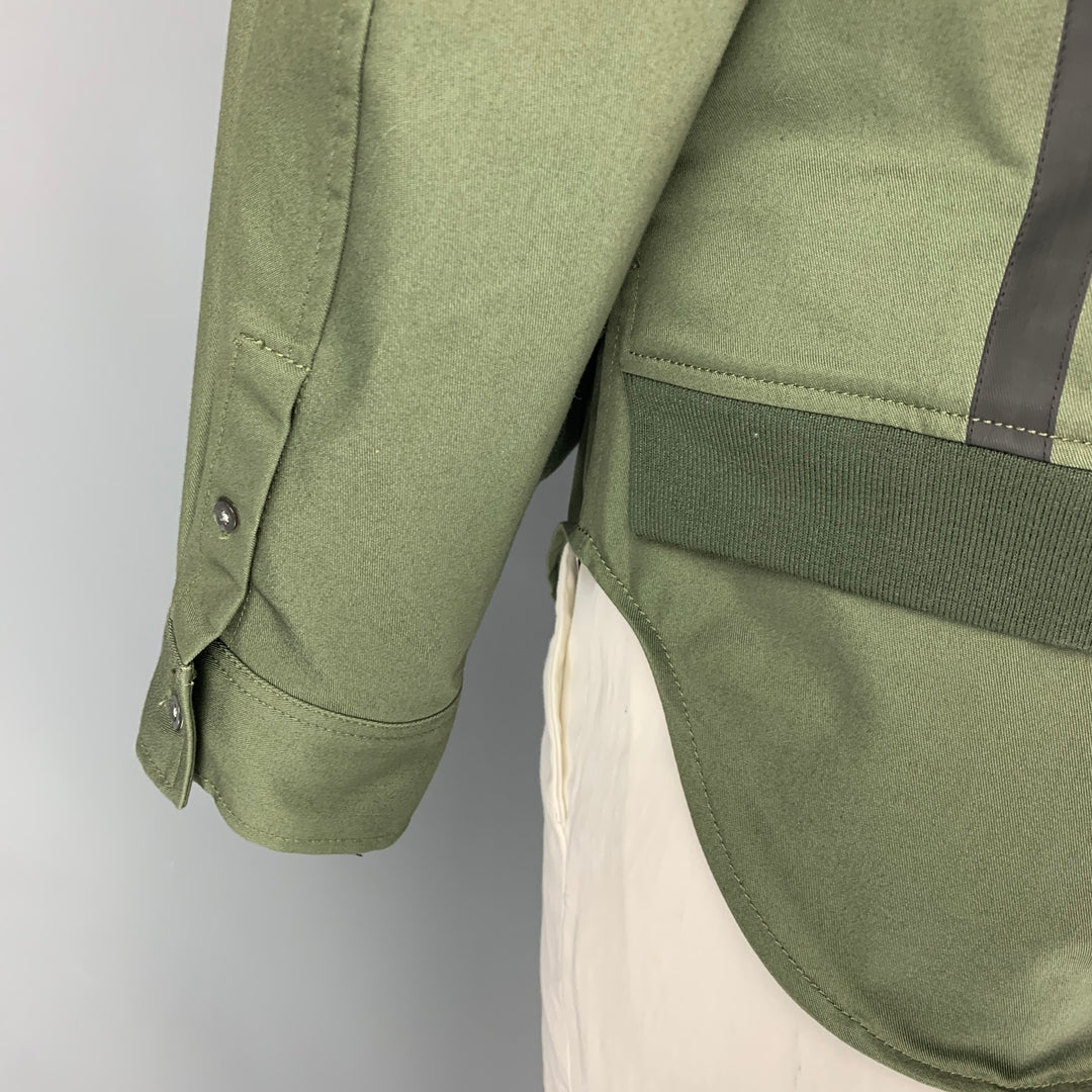 3.1 PHILLIP LIM Size L Olive Charcoal Cotton Bomber Jacket
