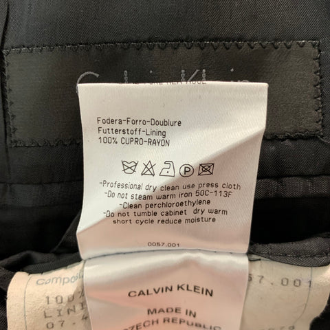 CALVIN KLEIN COLLECTION Taille 38 Smoking à revers en laine unie noire