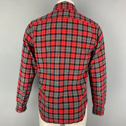 SCOTCH AND SODA Size M Red Grey Plaid Cotton Button Up Long Sleeve Shirt
