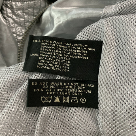 RALPH LAUREN Size 8 Silver Nylon Blend Metallic Zip Up Jacket