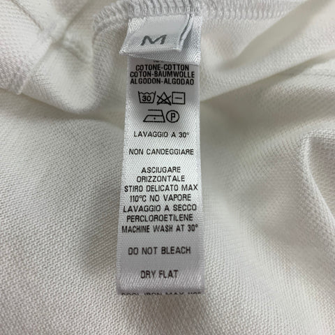 LA PERLA Size M White Cotton Hidden Placket Polo