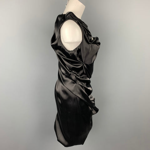 SOPHIA KOKOSALAKI Taille 6 Robe de cocktail froncée en mélange de nylon noir