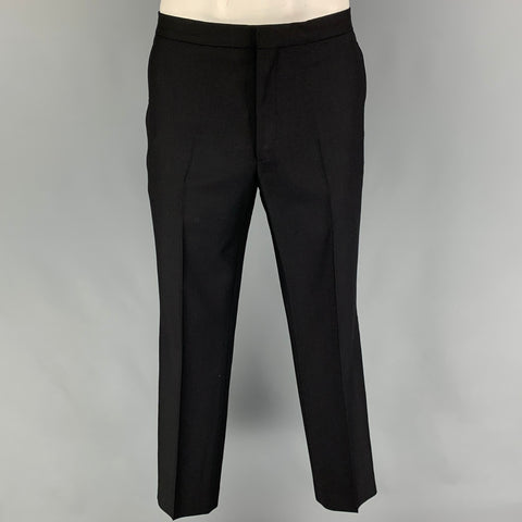 CALVIN KLEIN COLLECTION Size 40 Black Wool Tuxedo Suit