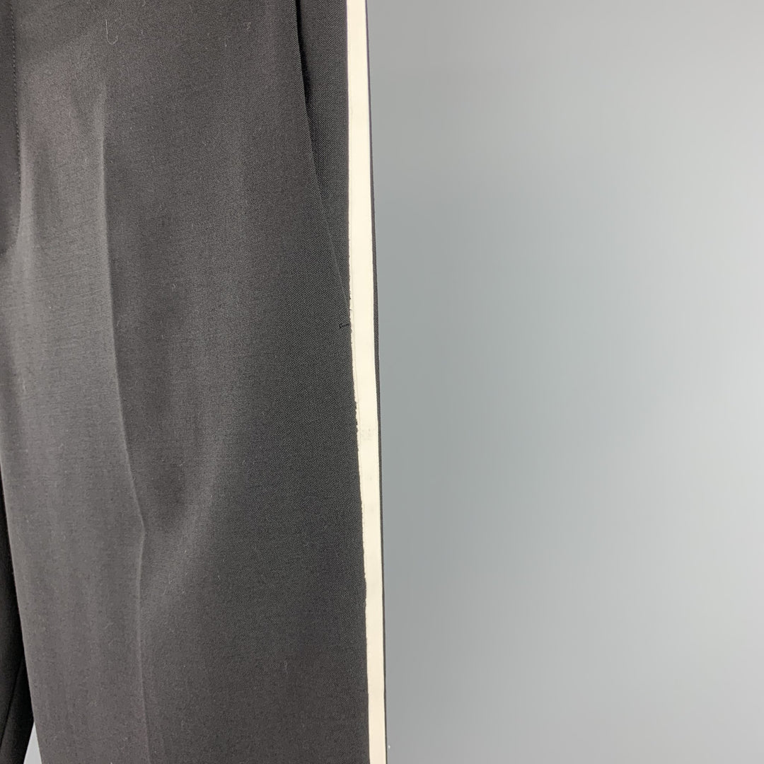 NEIL BARRETT Size 36 Black Polyester Blend Zip Fly Dress Pants