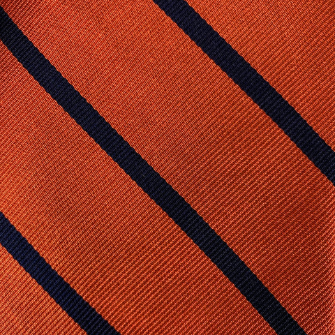BROOKS BROTHERS Corbata de seda a rayas naranja y azul marino