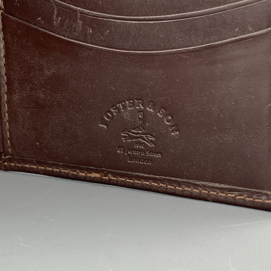FOSTER & SON Brown Leather Bifold Wallet