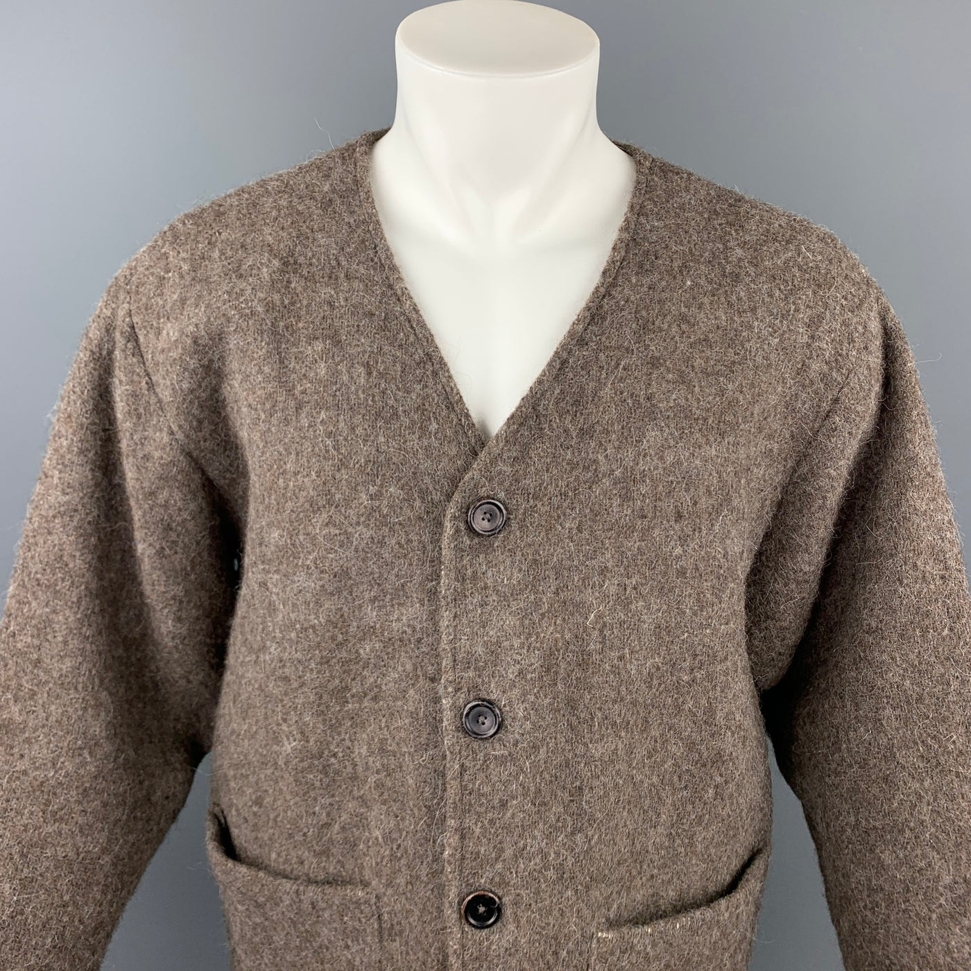 OUR LEGACY Size 38 Brown Wool / Alpaca Buttoned Blanket Cardigan Jacket