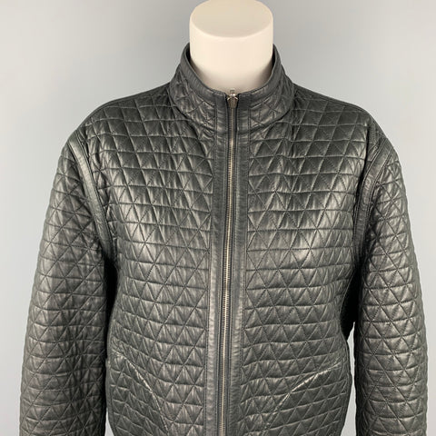 EMPORIO ARMANI Chaqueta reversible de cuero negra talla M