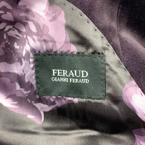 FERAUD Size 38 Purple Polyester Peak Lapel Double Breasted Suit