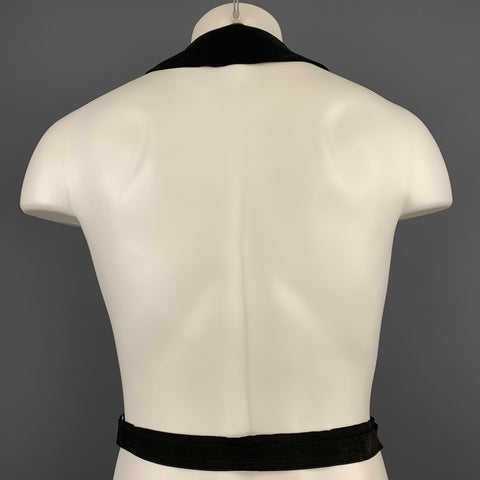 HENRY POOLE & CO Black Solid Silk Tuxedo Size 40 Vest