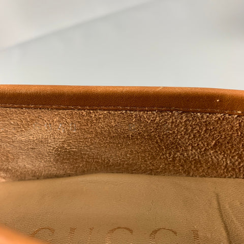 GUCCI Size 8.5 Tan Leather Horsebit Slip On Loafers