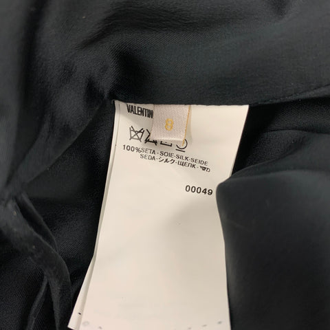 VALENTINO Size 8 Black Acetate Blend Long Skirt
