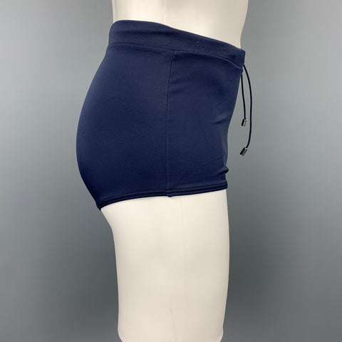 JIL SANDER Size M Navy Polyamide Drawstring Swim Trunks