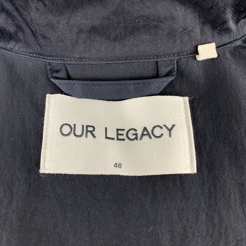OUR LEGACY Size 38 Navy Textured Nylon Zip Jacket