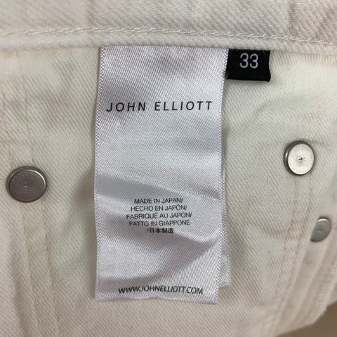 JOHN ELLIOTT The Daze 2 Pollock Size 33 Splattered Denim White Jeans