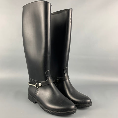 BARNEY'S NEW YORK Botas de goma negras talla 8
