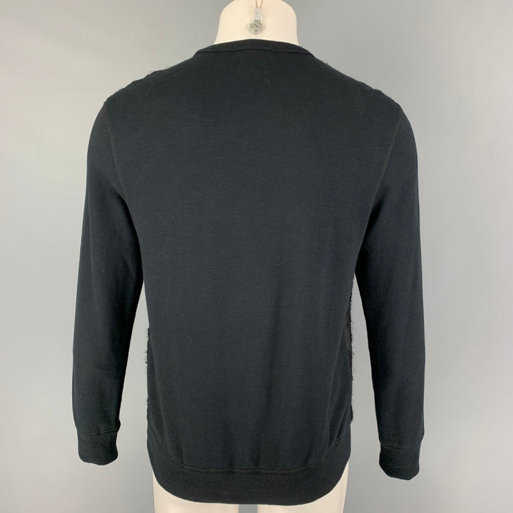 ALEXANDER MCQUEEN Size S Black Skulls Cotton Silk Crew-Neck Pullover