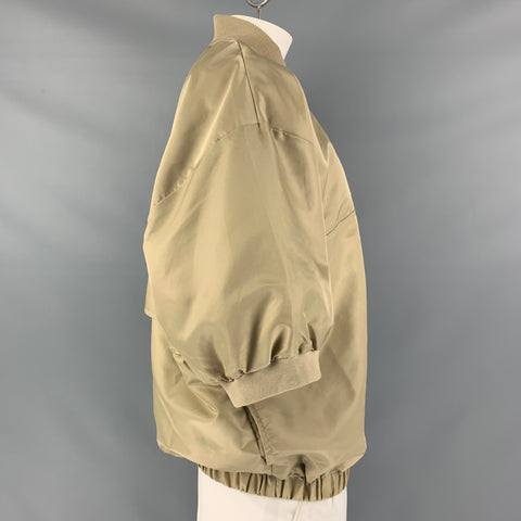 ESSENTIALS  Size L Khaki Nylon 3/4 Sleeves Jacket
