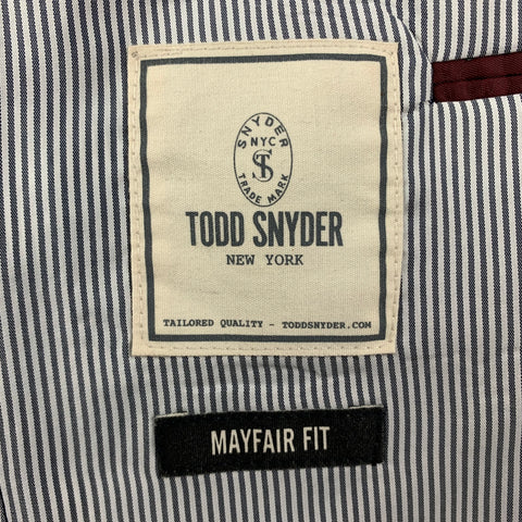 TODD SNYDER Size 40 Navy Wool Notch Lapel Sport Coat