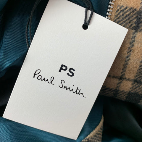 PS by PAUL SMITH Size M Tan & Black Plaid Wool / Polyamide Jacket