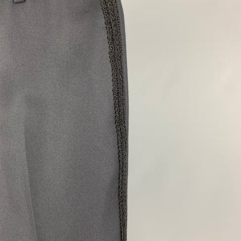 ALEXANDER MCQUEEN Size 30 Navy Wool Tuxedo Dress Pants