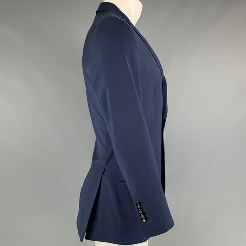 CAROLINA HERRERA Taille 38 Manteau de sport à simple boutonnage en laine vierge marine