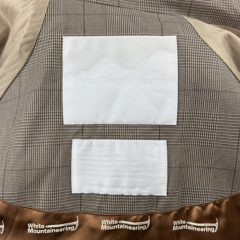 WHITE MOUNTAINEERING Size L Khaki Glenplaid Cotton Hidden Buttons Jacket