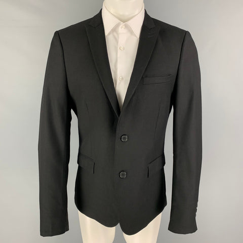 THE KOOPLES Size 40 Black Wool Peak Lapel Sport Coat