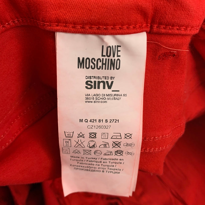 LOVE MOSCHINO Size 31 Red Cotton Skinny Jeans