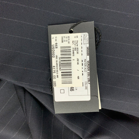 GIORGIO ARMANI Size 36 Regular Navy Chalkstripe Wool Sport Coat