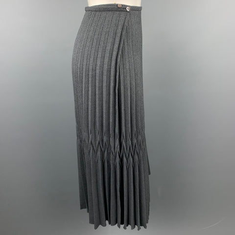 BLANC de CHINE Taille 6 Jupe portefeuille en polyester plissée au couteau gris