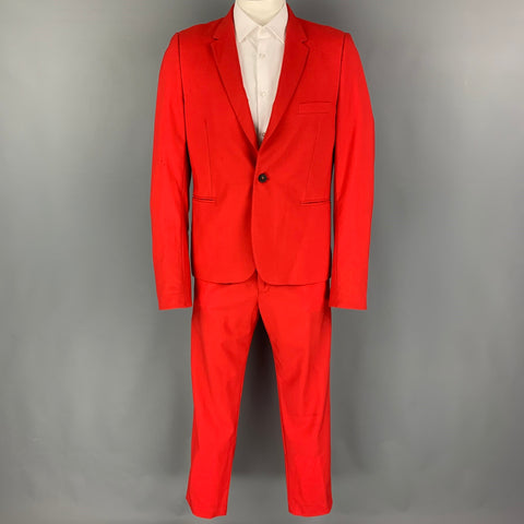 PAUL SMITH Size 42 Red Wool Notch Lapel Sport Coat