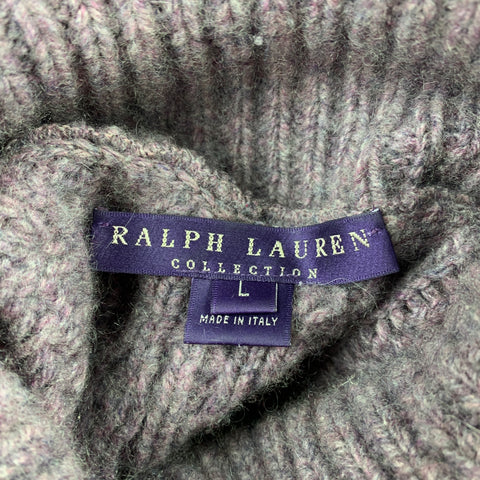 RALPH LAUREN Collection Size L Purple Heather Cashmere Sleeveless Sweater