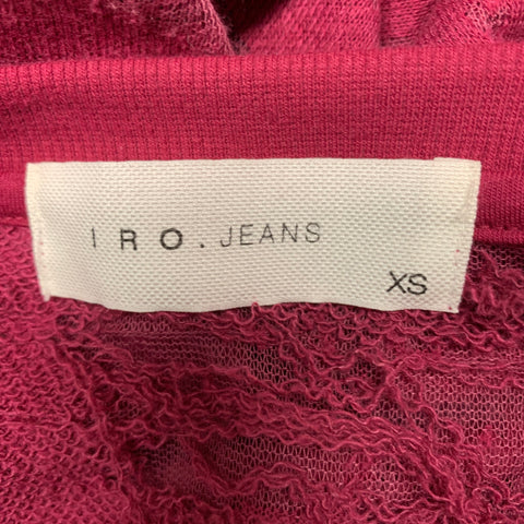 IRO Gaetane Taille XS T-shirt à col rond en coton mélangé vieilli bordeaux