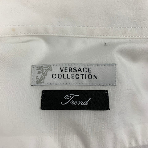 VERSACE COLLECTION Trend Size S White Cotton Button Up Long Sleeve Shirt