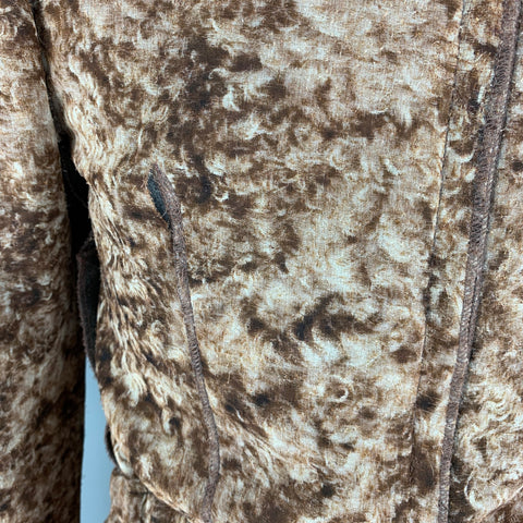 DOLCE &amp; GABBANA Taille M Robe à manches longues marbrée en laine beige marron