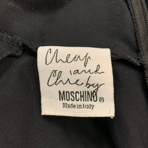 MOSCHINO Cheep and Chic Size 8 Black Studded Heart Polyamide / Eastane Pullover