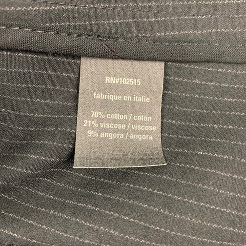 JOHN VARVATOS Size 42 Black Grey Pinstripe Cotton Blend Sport Coat