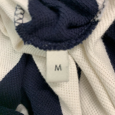 GUCCI Size M Navy White Stripe Cotton Buttoned Polo