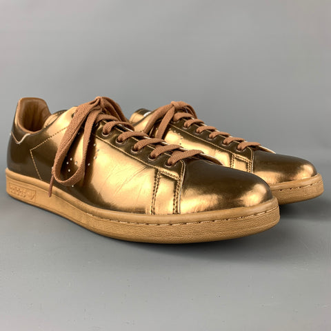 ADIDAS by RAF SIMONS Size 12 Copper Leather Lace Up Stan Smith Sneakers