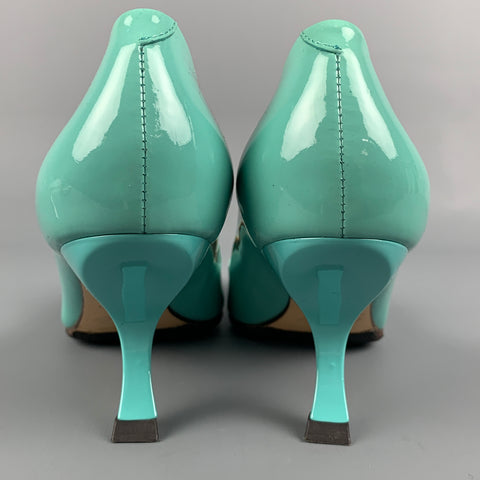 ROGER VIVIER Size 6 Mint Patent Leather Curved Heel Pumps