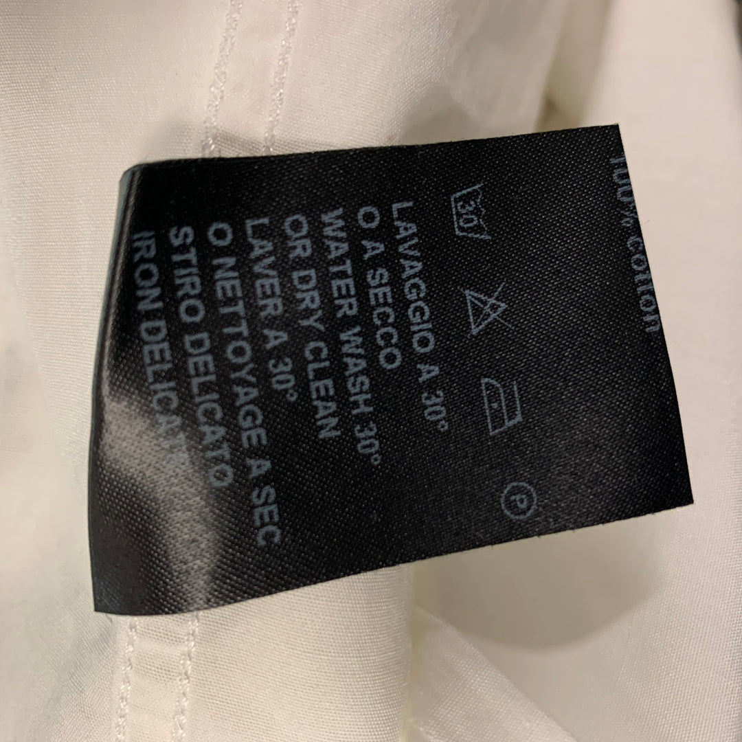 NEIL BARRETT Talla M Camisa de manga larga de algodón con bloques de color blanco y negro