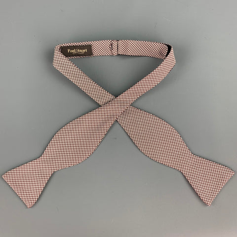 PAUL STUART Burgundy Houndstooth Silk Bow Tie