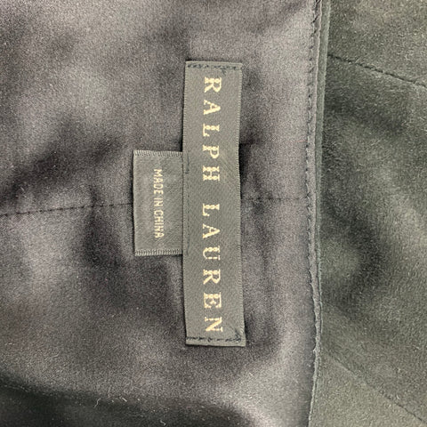 RALPH LAUREN Black Label Size 10 Black Suede Mid-Calf Tulip Skirt