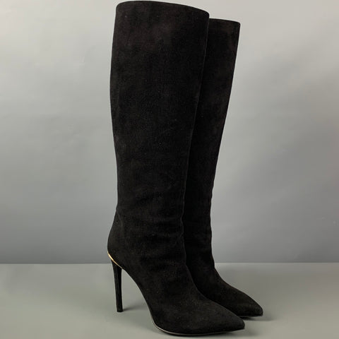 LOUIS VUITTON Talla 7 Botas sin cordones de ante negro