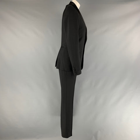 PAUL & JOE Size 34 Black Solid Polyester Wool Shawl Collar Suit