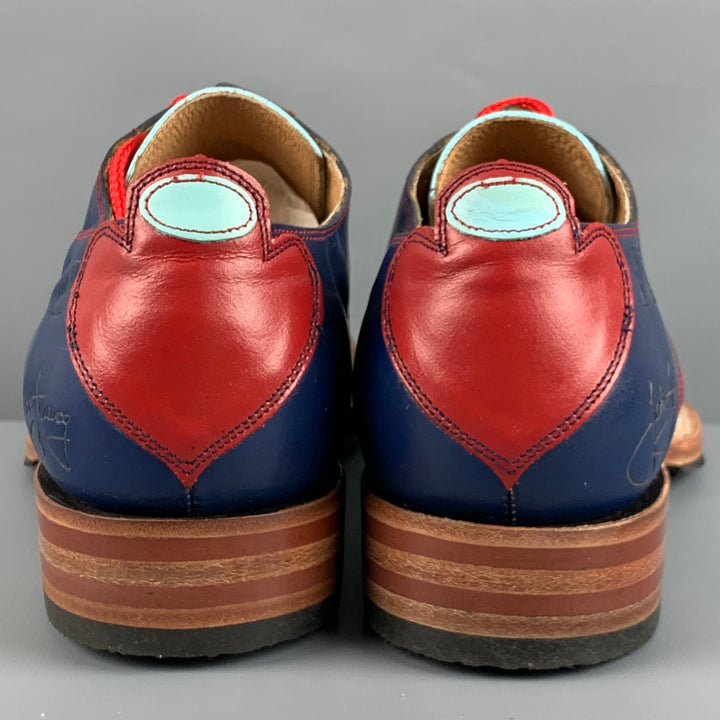 JOHN FLUEVOG Size 10 Blue Navy Leather Lace Up Shoes