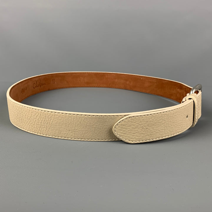 COLE HAAN Size 28 Cream Leather Belt